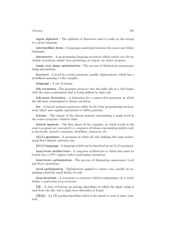 Compiler Design: Theory, Tools, and Examples - Page 255